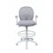 Boss Office Products Drafting Chair, White Frame, Gray Mesh and Fabric with Flip Arms B1676WT-GY - alternate 5